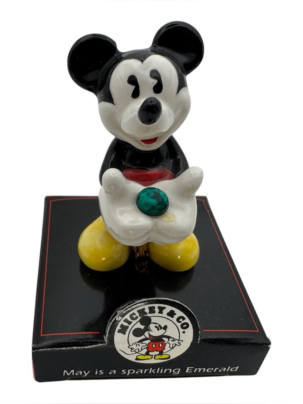 Disney Enesco Mickey & Co May Birthstone Emerald Figurine With Box #961302